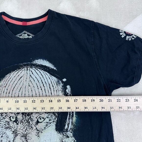JOE‎ BROWNS T-Shirt Mens Large Black BROWNS ROCK BAND Wolf Music Graphic Tee - Picture 7 of 9